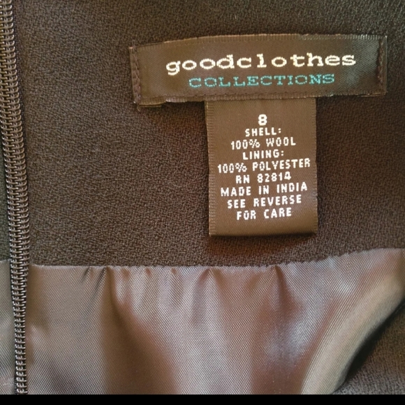 Wool Black Sleeveless Sheath Dress Size 8 - Picture 3 of 3